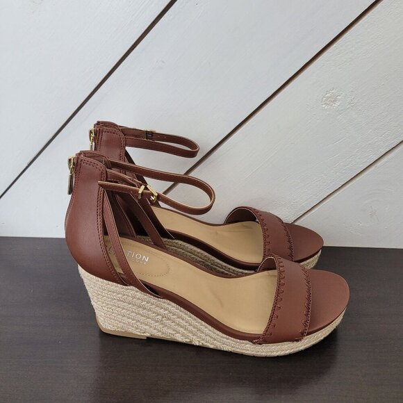 NEW Kenneth Cole Reaction Womens 10 Colton Wedge Sandals Ankle strap - Picture 1 of 9